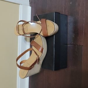 J Crew brown leather strap shoes  so 7